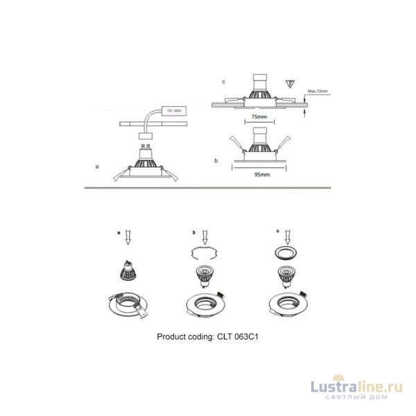 Встраиваемый светильник Crystal Lux CLT 063C1 WH Встраиваемый светильник Crystal Lux CLT 063C1 WH