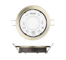 Встраиваемый светильник (UL-00005056) Uniel GX53/H2 Antique Brass 10 Prom