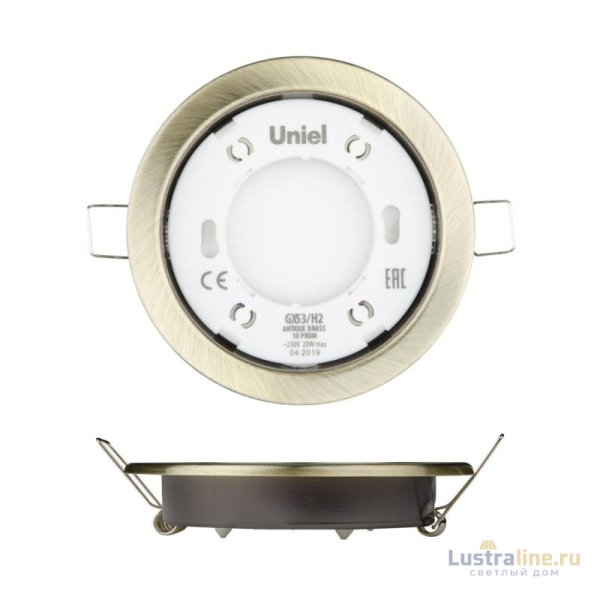 Встраиваемый светильник (UL-00005056) Uniel GX53/H2 Antique Brass 10 Prom