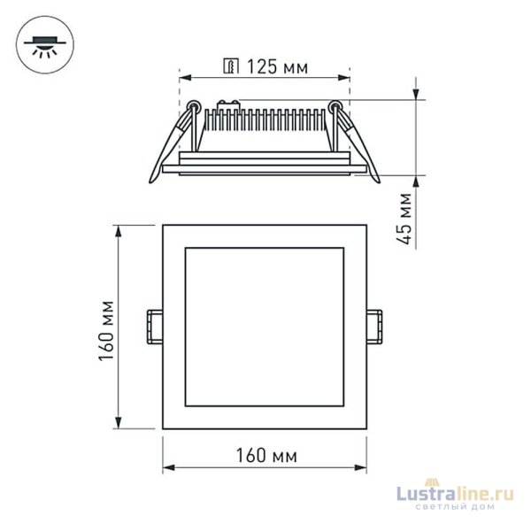 Встраиваемый светодиодный светильник Arlight LT-S160x160WH 12W Warm White 015562