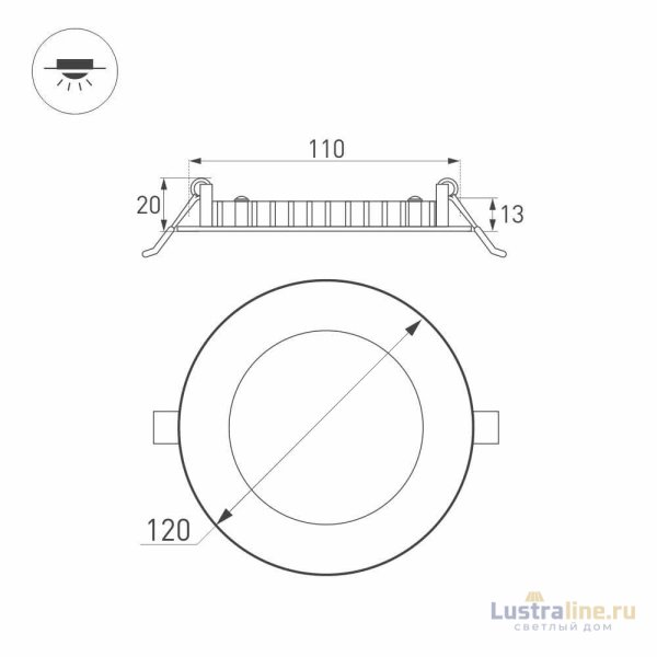 Встраиваемый светодиодный светильник Arlight DL-120M-9W Day White 020106