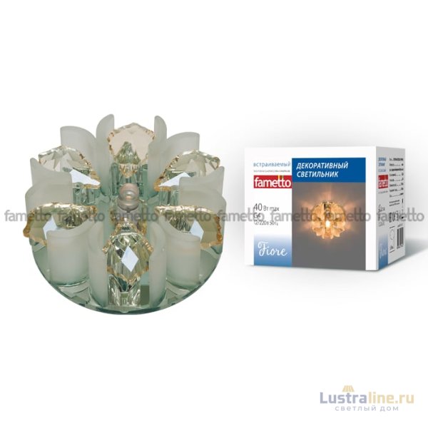 Встраиваемый светильник Fametto Fiore DLS-F120 G4 GLASSY/CLEAR+CHAMPAGNE Встраиваемый светильник Fametto Fiore DLS-F120 G4 GLASSY/CLEAR+CHAMPAGNE