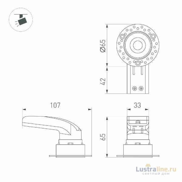 Встраиваемый светильник Arlight MS-RIALTO-TRIMLESS-R40-9W Warm3000 047775 Встраиваемый светильник Arlight MS-RIALTO-TRIMLESS-R40-9W Warm3000 047775