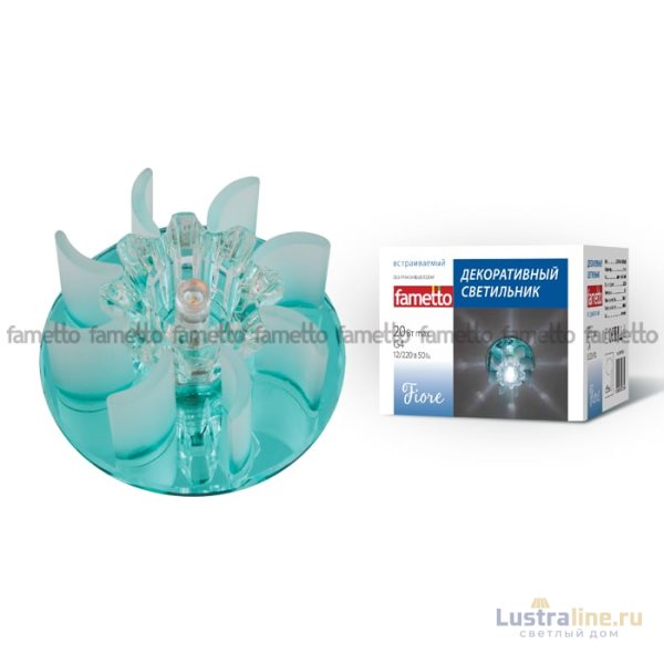 Встраиваемый светильник Fametto Fiore DLS-F114 G4 BLUE/CLEAR