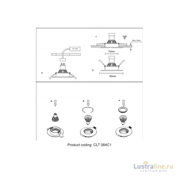 Встраиваемый светильник Crystal Lux CLT 064C1 BL