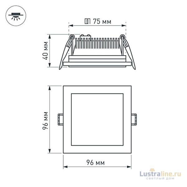 Встраиваемый светодиодный светильник Arlight LT-S96x96WH 6W Day White 014934