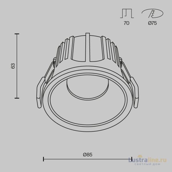 Встраиваемый светильник Maytoni Technical Alfa LED DL043-01-15W3K-RD-W