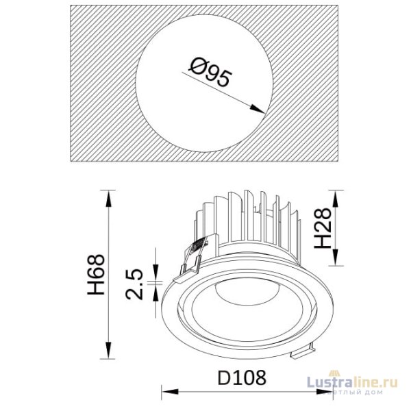 Встраиваемый светильник Crystal Lux CLT 005 CLT 005C108 WH УЦ