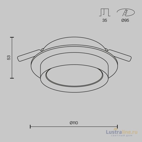 Встраиваемый светильник Maytoni Technical Hoop DL086-GX53-RD-BW