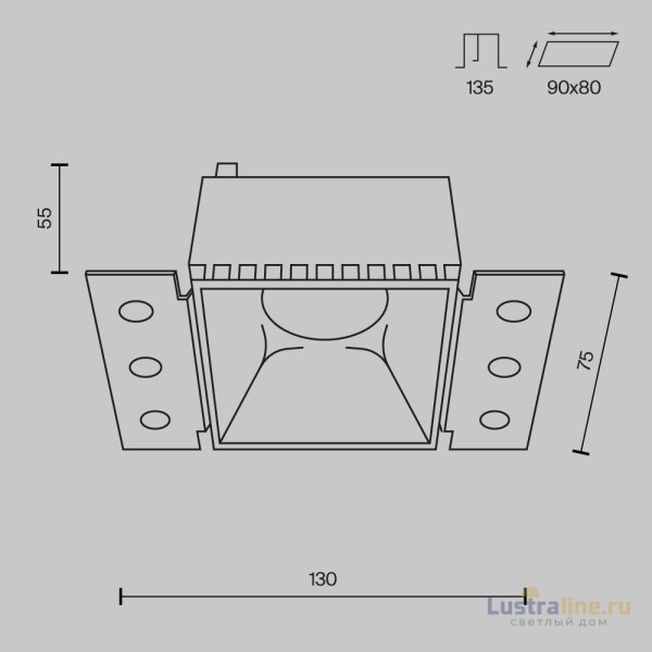 Встраиваемый светильник Maytoni Technical Share DL051-01-GU10-SQ-WB