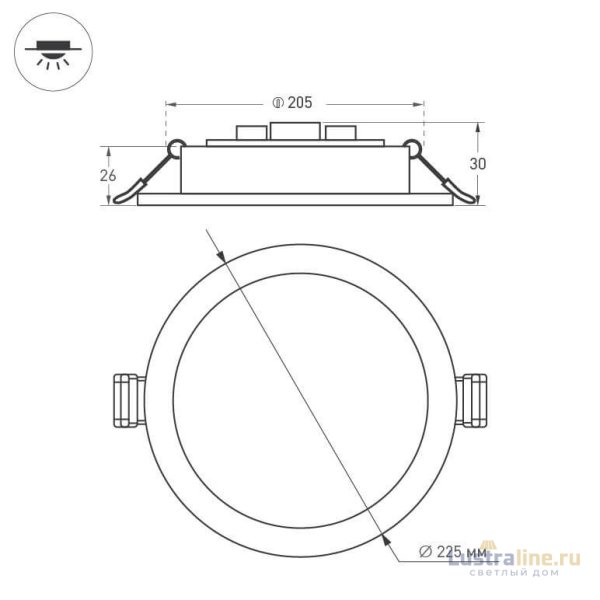 Встраиваемый светодиодный светильник Arlight DL-BL225-24W Day White 021443