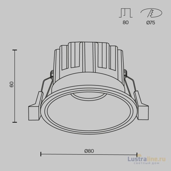 Встраиваемый светильник Maytoni Round DL058-12W2.7K-B