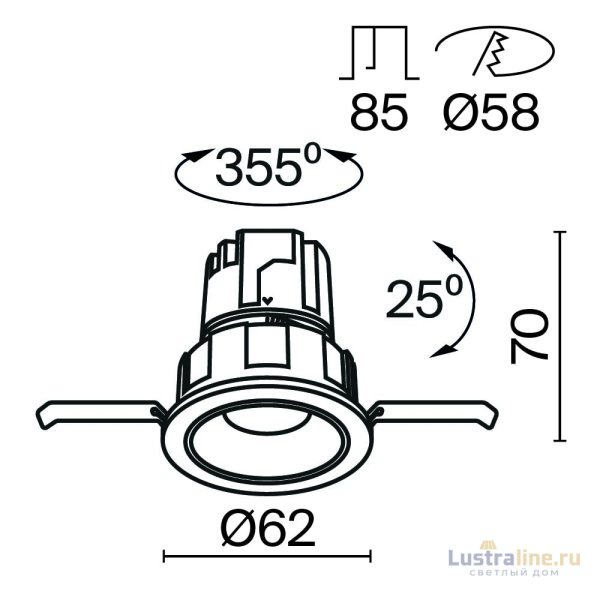 Встраиваемый светильник Maytoni Wise DL057-7W4K-W Встраиваемый светильник Maytoni Wise DL057-7W4K-W