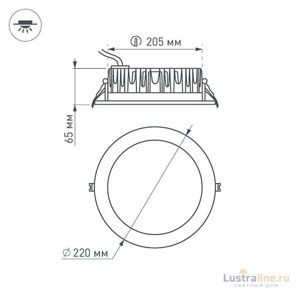 Встраиваемый светодиодный светильник Arlight LTD-220WH-Frost-30W Day White 021498