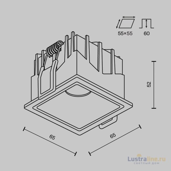 Встраиваемый светильник Maytoni Alfa LED DL043-01-10W3K-SQ-B-1