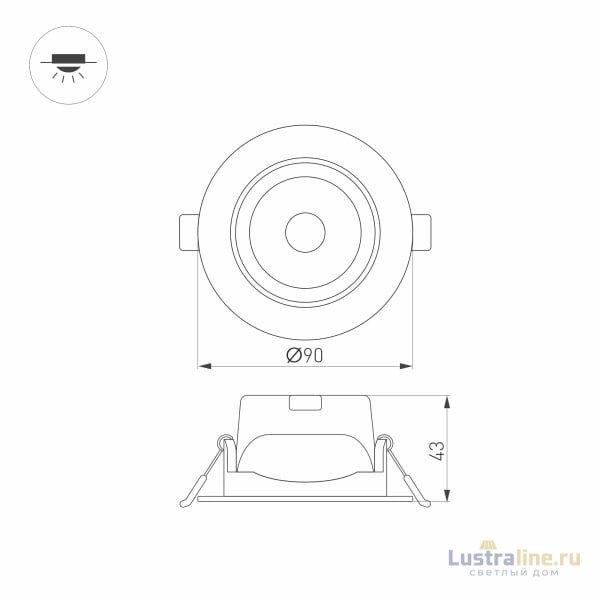 Встраиваемый светильник Arlight LTD-Polar-Turn-R90-7W Warm3000 032310