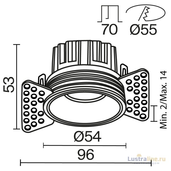 Встраиваемый светильник Maytoni Round DL058-7W2.7K-TRS-W