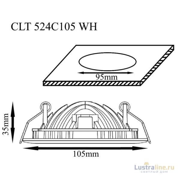 Встраиваемый светодиодный светильник Crystal Lux CLT 524C105 WH