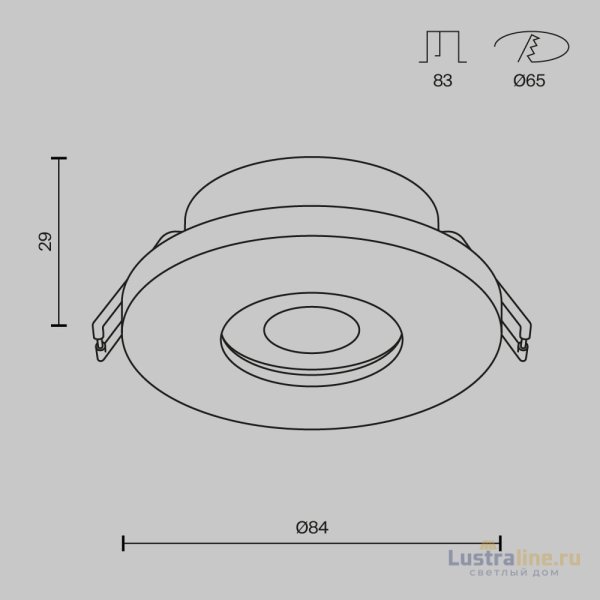 Встраиваемый светильник Maytoni Technical Stark DL083-01-GU10-RD-B