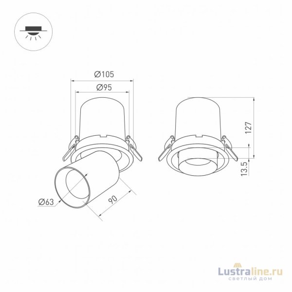 Встраиваемый светодиодный спот Arlight LTD-Pull-R100-10W Day4000 031364
