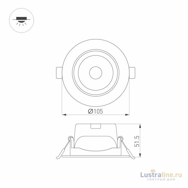 Встраиваемый светильник Arlight LTD-Polar-Turn-R105-10W Warm3000 032867 Встраиваемый светильник Arlight LTD-Polar-Turn-R105-10W Warm3000 032867