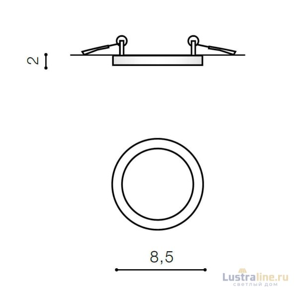 Встраиваемый светильник Azzardo Slim 9 Round AZ2834 Встраиваемый светильник Azzardo Slim 9 Round AZ2834