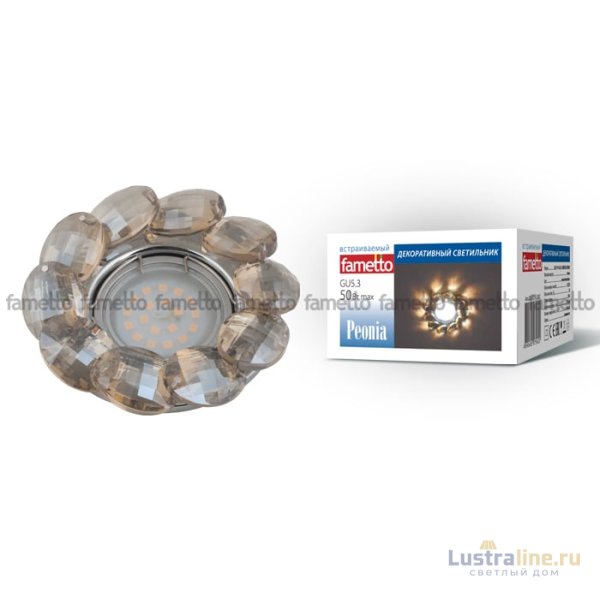 Встраиваемый светильник Fametto Peonia DLS-P114 GU5.3 CHROME/COGNAC
