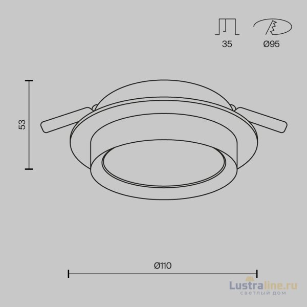 Встраиваемый светильник Maytoni Technical Hoop DL086-GX53-RD-BG