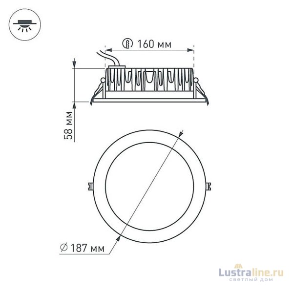 Встраиваемый светодиодный светильник Arlight LTD-187WH-Frost-21W Day White 021496
