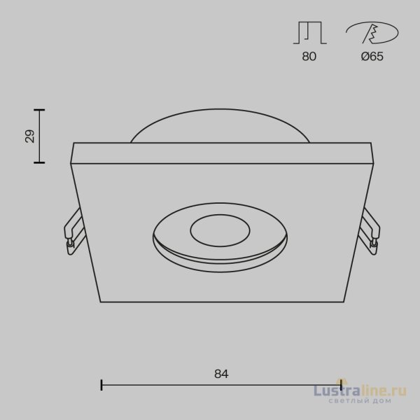 Встраиваемый светильник Maytoni Technical Stark DL083-01-GU10-SQ-W