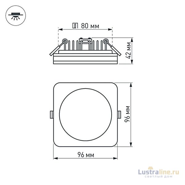 Встраиваемый светильник Arlight LTD-96x96SOL-10W Day White 4000K 017634 Встраиваемый светильник Arlight LTD-96x96SOL-10W Day White 4000K 017634