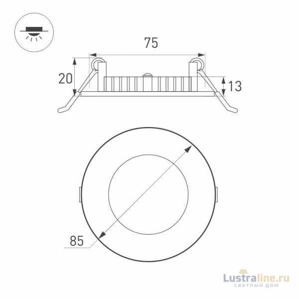 Встраиваемый светодиодный светильник Arlight DL-85M-4W Day White 020103 Встраиваемый светодиодный светильник Arlight DL-85M-4W Day White 020103