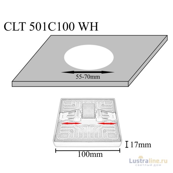 Встраиваемый светодиодный светильник Crystal Lux CLT 501C100 WH