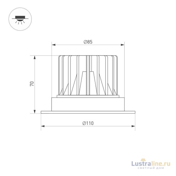 Встраиваемый светильник Arlight MS-ATLAS-TRIMLESS-R70-12W Warm3000 (BK, 32deg, 230V) 036105 Встраиваемый светильник Arlight MS-ATLAS-TRIMLESS-R70-12W Warm3000 (BK, 32deg, 230V) 036105