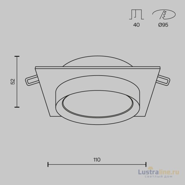Встраиваемый светильник Maytoni Technical Hoop DL086-GX53-SQ-B Встраиваемый светильник Maytoni Technical Hoop DL086-GX53-SQ-B