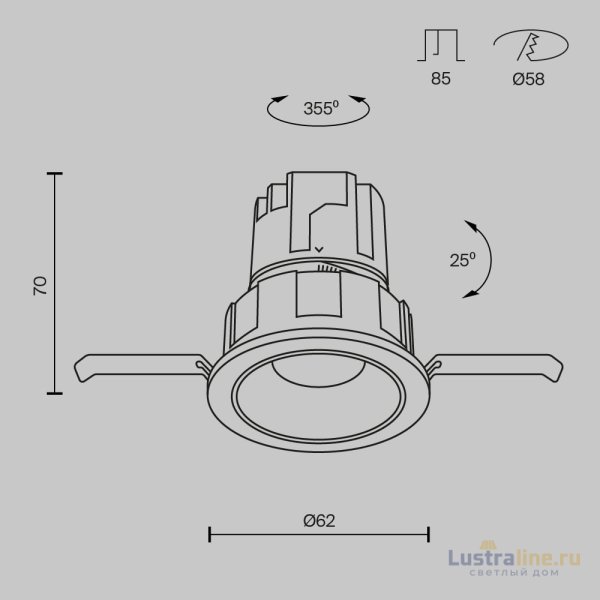 Встраиваемый светильник Maytoni Wise DL057-7W4K-W Встраиваемый светильник Maytoni Wise DL057-7W4K-W