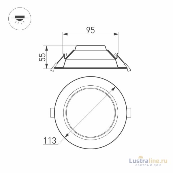 Встраиваемый светильник Arlight IM-Cyclone-R115-10W White6000 023196(2)