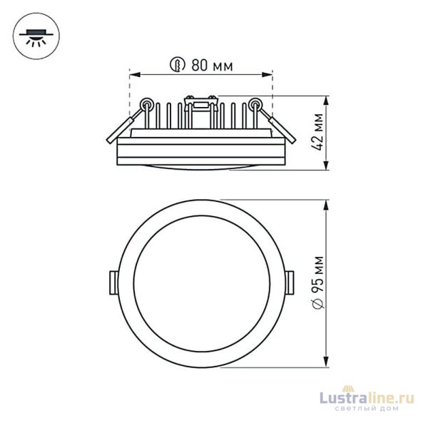 Встраиваемый светильник Arlight LTD-95SOL-10W Warm White 017985 Встраиваемый светильник Arlight LTD-95SOL-10W Warm White 017985