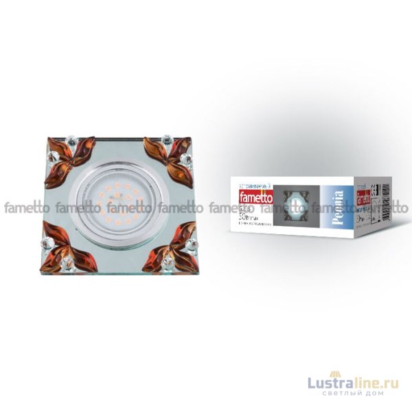 Встраиваемый светильник Fametto Peonia DLS-P109 GU5.3 CHROME/CLEAR+TEA
