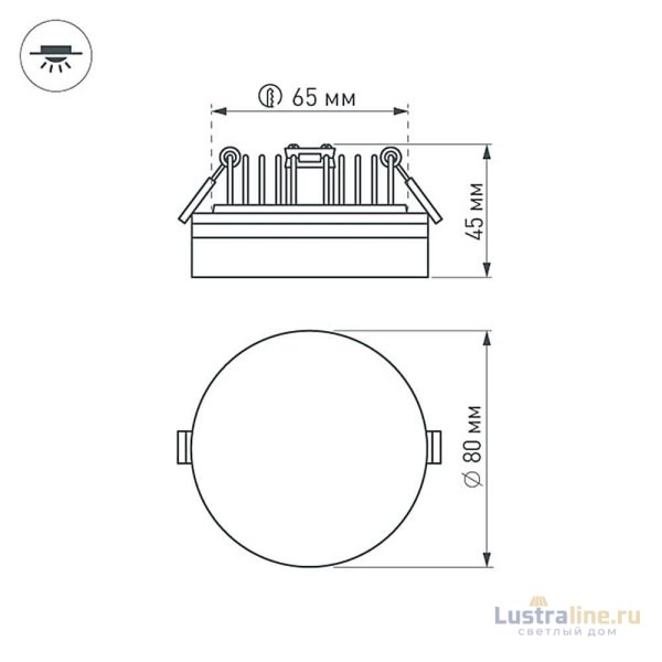 Встраиваемый светильник Arlight LTD-80R-Opal-Roll 5W Warm White 020809 Встраиваемый светильник Arlight LTD-80R-Opal-Roll 5W Warm White 020809