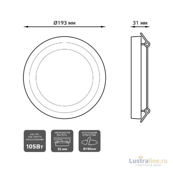 Встраиваемый светодиодный светильник Gauss Backlight Bubbles BL319 Встраиваемый светодиодный светильник Gauss Backlight Bubbles BL319