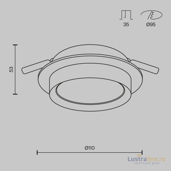 Встраиваемый светильник Maytoni Technical Hoop DL086-GX53-RD-B