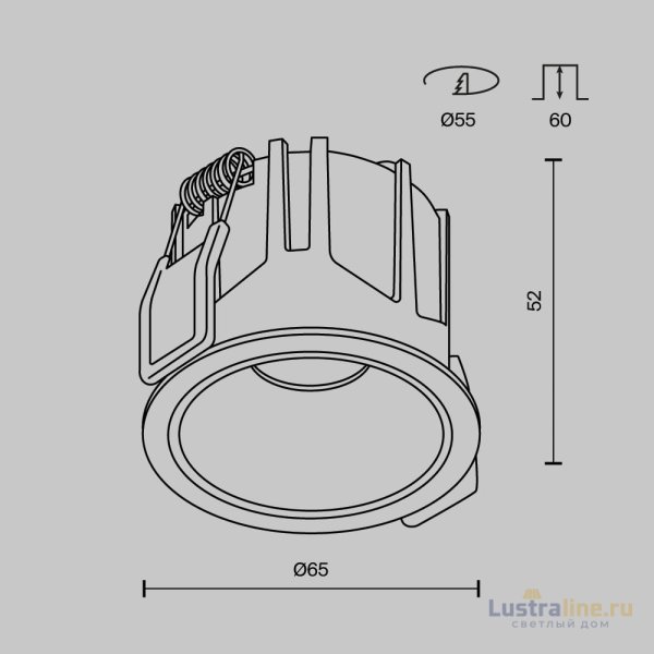Встраиваемый светильник Maytoni Alfa LED DL043-01-10W2.7K-RD-B