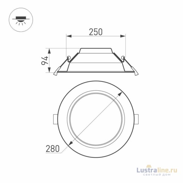 Встраиваемый светильник Arlight IM-Cyclone-R280-40W White6000 022526(2) Встраиваемый светильник Arlight IM-Cyclone-R280-40W White6000 022526(2)
