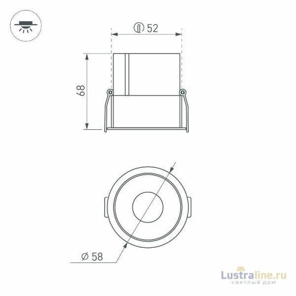 Встраиваемый светильник Arlight MS-ATLAS-BUILT-R58-10W Warm3000 035464(1) Встраиваемый светильник Arlight MS-ATLAS-BUILT-R58-10W Warm3000 035464(1)