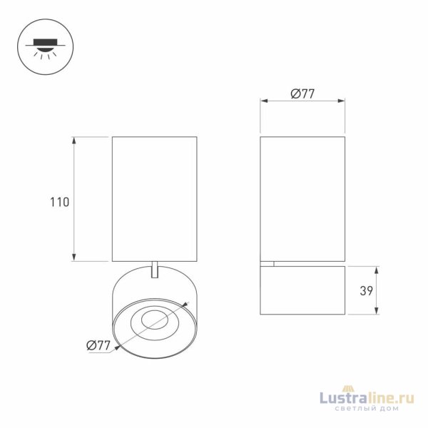 Накладной спот Arlight SP-PLURIO-SURFACE-LONG-R77-9W Day4000 040373 Накладной спот Arlight SP-PLURIO-SURFACE-LONG-R77-9W Day4000 040373