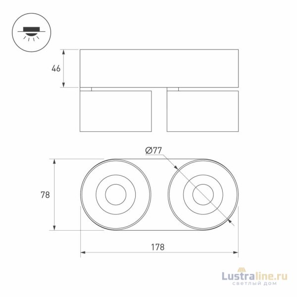 Накладной спот Arlight SP-PLURIO-SURFACE-RS179x78-18W Day4000 040462 Накладной спот Arlight SP-PLURIO-SURFACE-RS179x78-18W Day4000 040462