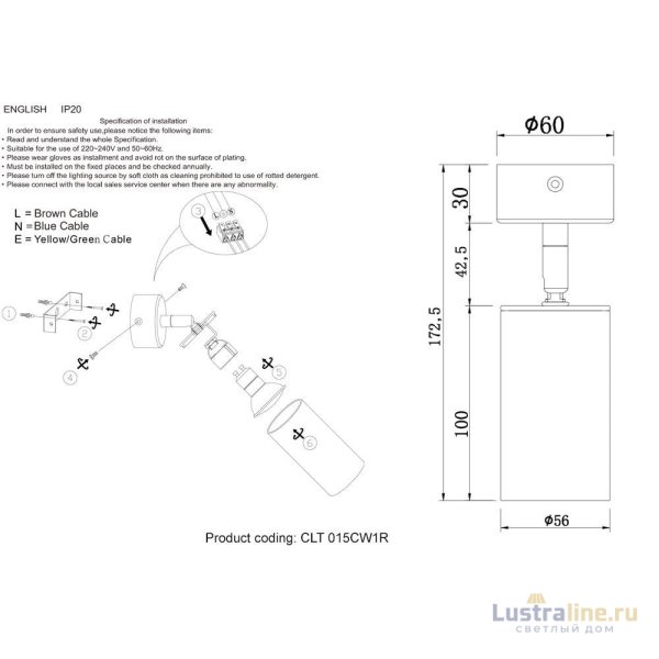 Спот Crystal Lux CLT 015CW1R BL Спот Crystal Lux CLT 015CW1R BL