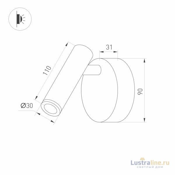 Светодиодный спот Arlight SP-Bed-NB-R90-3W 036544 Светодиодный спот Arlight SP-Bed-NB-R90-3W 036544