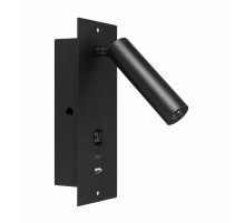 Спот Arlight SP-BED-CHARGE-BUILT-S80x230-3W Warm3000 (BK, 20 deg, 230V, USB-A, USB-C) 046880